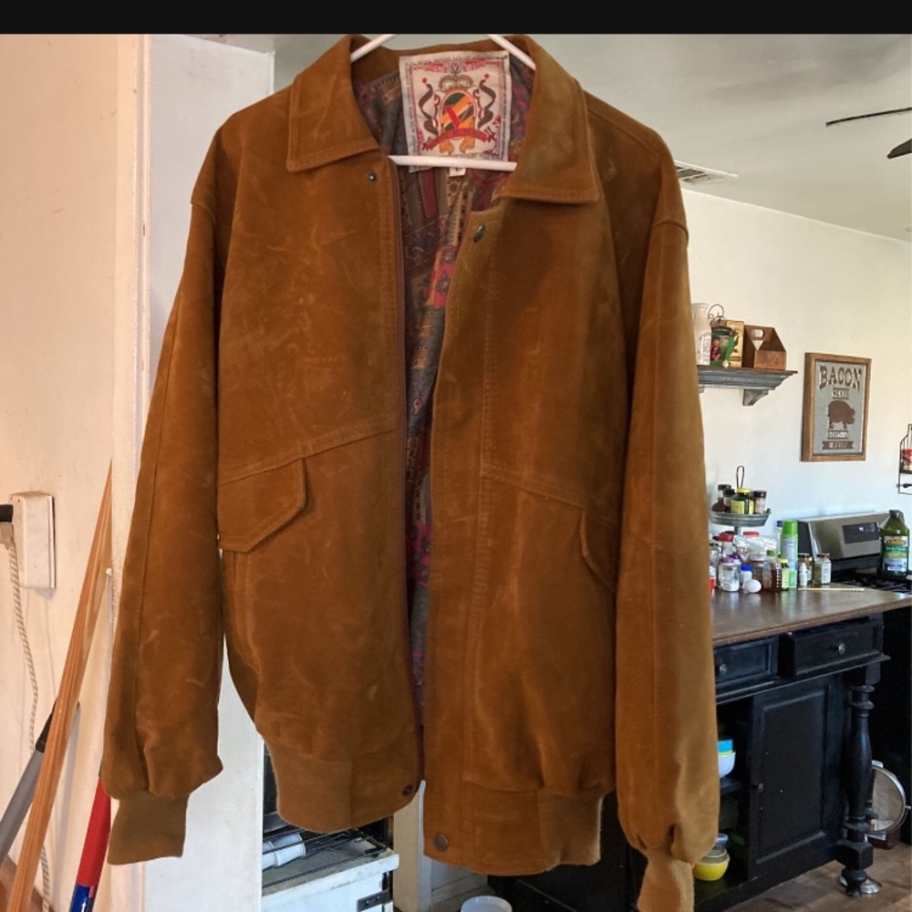 Alta moda italy suede bomber jacket.